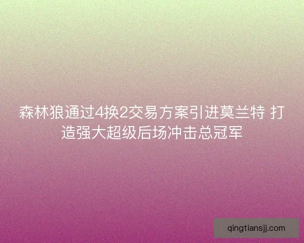森林狼通过4换2交易方案引进莫兰特 打造强大超级后场冲击总冠军