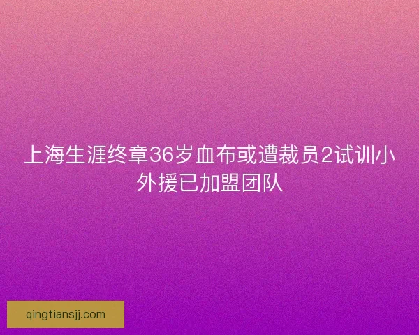 上海生涯终章36岁血布或遭裁员2试训小外援已加盟团队